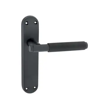 Click Here To Enlarge This Photo Of SB1404BLK - Spira Brass Connaught Knurled Lever on Latch Backplate - Matt Black