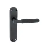 SB1404BLK - Spira Brass Connaught Knurled Lever on Latch Backplate - Matt Black