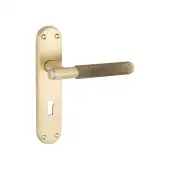 SB1405SB - Spira Brass Connaught Knurled Lever on Lock Backplate - Satin Brass
