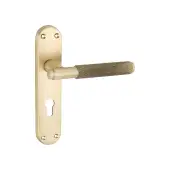 SB1406SB - Spira Brass Connaught Knurled Lever on Euro Profile Backplate - Satin Brass