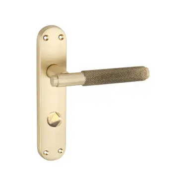 Click Here To Enlarge This Photo Of SB1407SB - Spira Brass Connaught Knurled Lever on Bathroom Backplate - Satin Brass
