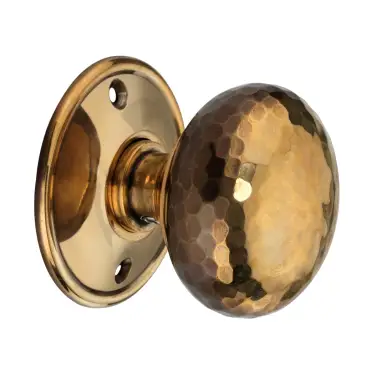 Click Here To Enlarge This Photo Of SB2125AB - Spira Brass Hammered Cottage Large Mortice/Rim Door Knobs - Aged Brass