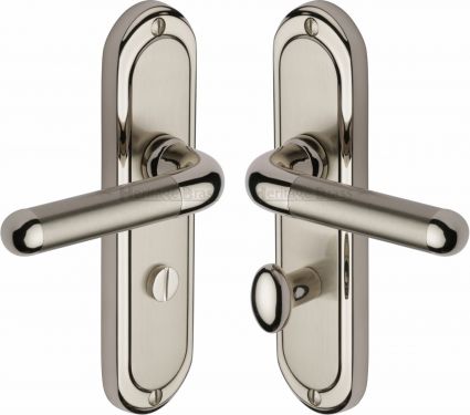 Click Here To Enlarge This Photo Of VIE3330-MC Heritage Brass Door Handle For Bathroom Vienna Design Mercury Finish
