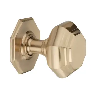 Click Here To Enlarge This Photo Of SB2201SB - Spira Brass Octagonal Centre Door Knob - Satin Brass