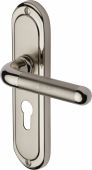 VIE3348-MC Heritage Brass Door Handle For Euro Profile Plate Vienna Design Mercury Finish
