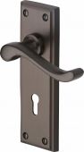 W3200-MB Heritage Brass Door Handle Lever Lock Edwardian Design Matt Bronze Finish