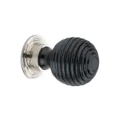 SB2341PN - Spira Brass Ebonised Preston 38mm Large Cupboard Knob - Polished Nickel