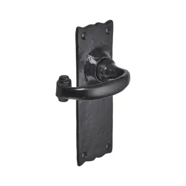 Click Here To Enlarge This Photo Of BR4000 - Spira Brass Burford Latch Lever Handles on Backplate - Black Antique