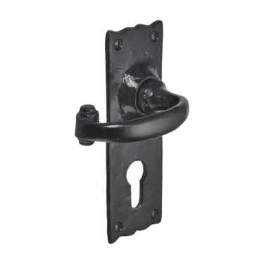 Click Here To Enlarge This Photo Of BR4002 - Spira Brass Burford Euro Profile Lever Handles on Backplate - Black Antique