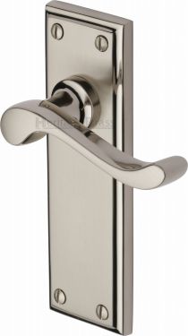 Click Here To Enlarge This Photo Of W3213-MC Heritage Brass Door Handle Lever Latch Edwardian Design Mercury Finish