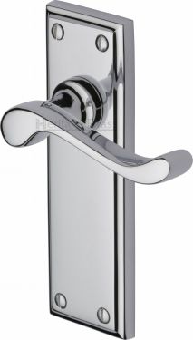 Click Here To Enlarge This Photo Of W3213-PC Heritage Brass Door Handle Lever Latch Edwardian Design Polished Chrome Finish