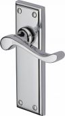 W3213-PC Heritage Brass Door Handle Lever Latch Edwardian Design Polished Chrome Finish