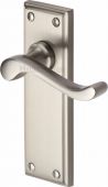 W3213-SN Heritage Brass Door Handle Lever Latch Edwardian Design Satin Nickel Finish