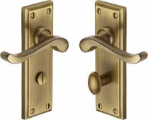 W3220-AT Heritage Brass Door Handle For Bathroom Edwardian Design Antique Brass Finish