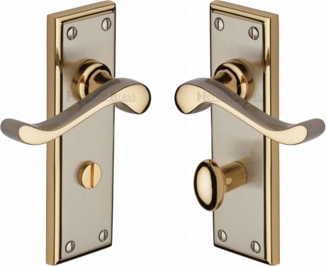 Click Here To Enlarge This Photo Of W3220-JP Heritage Brass Door Handle For Bathroom Edwardian Design Jupiter Finish