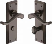 W3220-MB Heritage Brass Door Handle For Bathroom Edwardian Design Matt Bronze Finish
