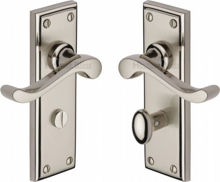 Click Here To Enlarge This Photo Of W3220-MC Heritage Brass Door Handle For Bathroom Edwardian Design Mercury Finish