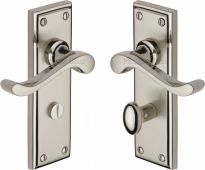 W3220-MC Heritage Brass Door Handle For Bathroom Edwardian Design Mercury Finish