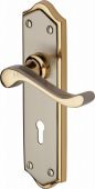 W4200-JP Heritage Brass Door Handle Lever Lock Buckingham Design Jupiter Finish