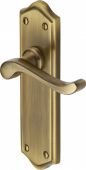 W4210-AT Heritage Brass Door Handle Lever Latch Buckingham Design Antique Brass Finish
