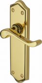 W4210-PB Heritage Brass Door Handle Lever Latch Buckingham Design Polished Brass Finish
