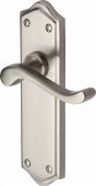 W4210-SN Heritage Brass Door Handle Lever Latch Buckingham Design Satin Nickel Finish