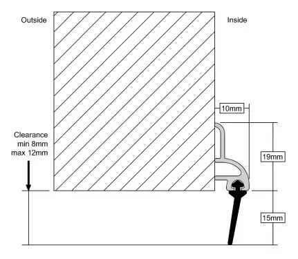 Click Here To Enlarge This Photo Of Stormguard Heavy Duty Rubber Bottom Door Seal (BDS) 914mm Gold (03SR0210914G)