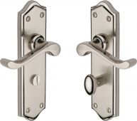 W4220-MC Heritage Brass Door Handle For Bathroom Buckingham Design Mercury Finish