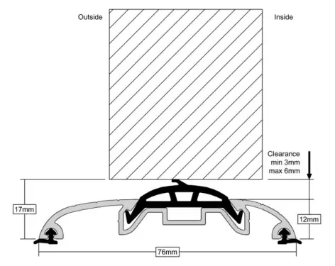 Click Here To Enlarge This Photo Of Stormguard SG100 Threshold 1219mm Aluminium (04SR3331219A)