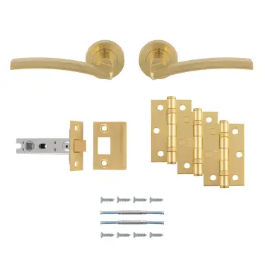 Click Here To Enlarge This Photo Of UDP009SB/INTB - Carlisle Brass 'Tavira' Ultimate Door Pack - Satin Brass
