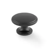 AW849-38-BL - Alexander & Wilks 38mm Cambridge Round Cupboard Knob - Black