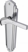 WAL6510-PC Heritage Brass Door Handle Lever Latch Waldorf Design Polished Chrome Finish