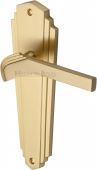 WAL6510-SB Heritage Brass Door Handle Lever Latch Waldorf Design Satin Brass Finish