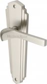 WAL6510-SN Heritage Brass Door Handle Lever Latch Waldorf Design Satin Nickel Finish