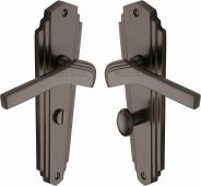 WAL6530-MB Heritage Brass Door Handle For Bathroom Waldorf Design Matt Bronze Finish