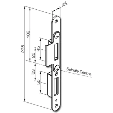 Click Here To Enlarge This Photo Of L23480 - WINKHAUS AV2 Centre Keep - RH - to suit 56mm Doors (4929193)