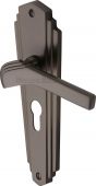 WAL6548-MB Heritage Brass Door Handle For Euro Profile Plate Waldorf Design Matt Bronze Finish