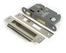 51783 From the Anvil Polished Nickel 2.5" Heavy Duty Bathroom Mortice Lock