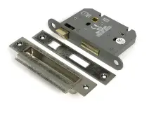51789 From the Anvil Pewter 3" Heavy Duty Bathroom Mortice Lock