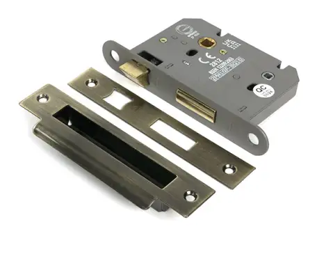 Click Here To Enlarge This Photo Of 51791 From the Anvil Aged Brass 3" Heavy Duty Bathroom Mortice Lock
