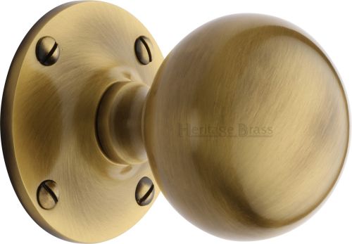Click Here To Enlarge This Photo Of WES970-AT Heritage Brass Mortice Knob Westminster Design Antique Brass Finish