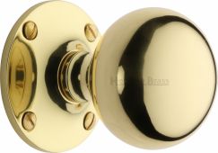 WES970-PB Heritage Brass Mortice Knob Westminster Design Polished Brass Finish