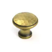 51284 From the Anvil Aged Brass Hammered Cabinet Knob - Medium - 30mm