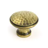 51285 From the Anvil Aged Brass Hammered Cabinet Knob - Large - 40mm