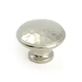 51291 From the Anvil Polished Nickel Hammered Cabinet Knob - Large - 40mm