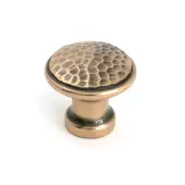 51296 From the Anvil Polished Bronze Hammered Cabinet Knob - Medium - 30mm