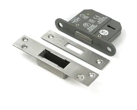 Click Here To Enlarge This Photo Of 51410 From the Anvil Satin Chrome 2.5" 5 Lever British Standard Deadlock