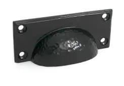 52156 From the Anvil Black Hammered Art Deco Drawer Pull