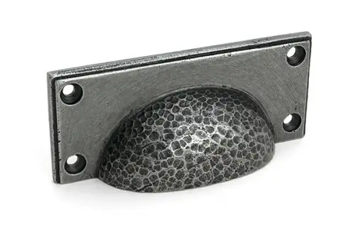 Click Here To Enlarge This Photo Of 52157 From the Anvil Pewter Hammered Art Deco Drawer Pull