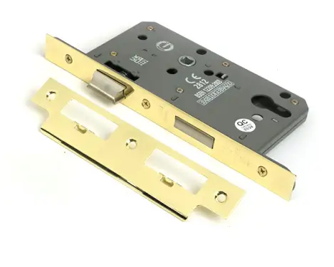 Click Here To Enlarge This Photo Of 51800 From the Anvil Polished Brass Euro Din Sashlock - 60mm Backset/72mm Centres